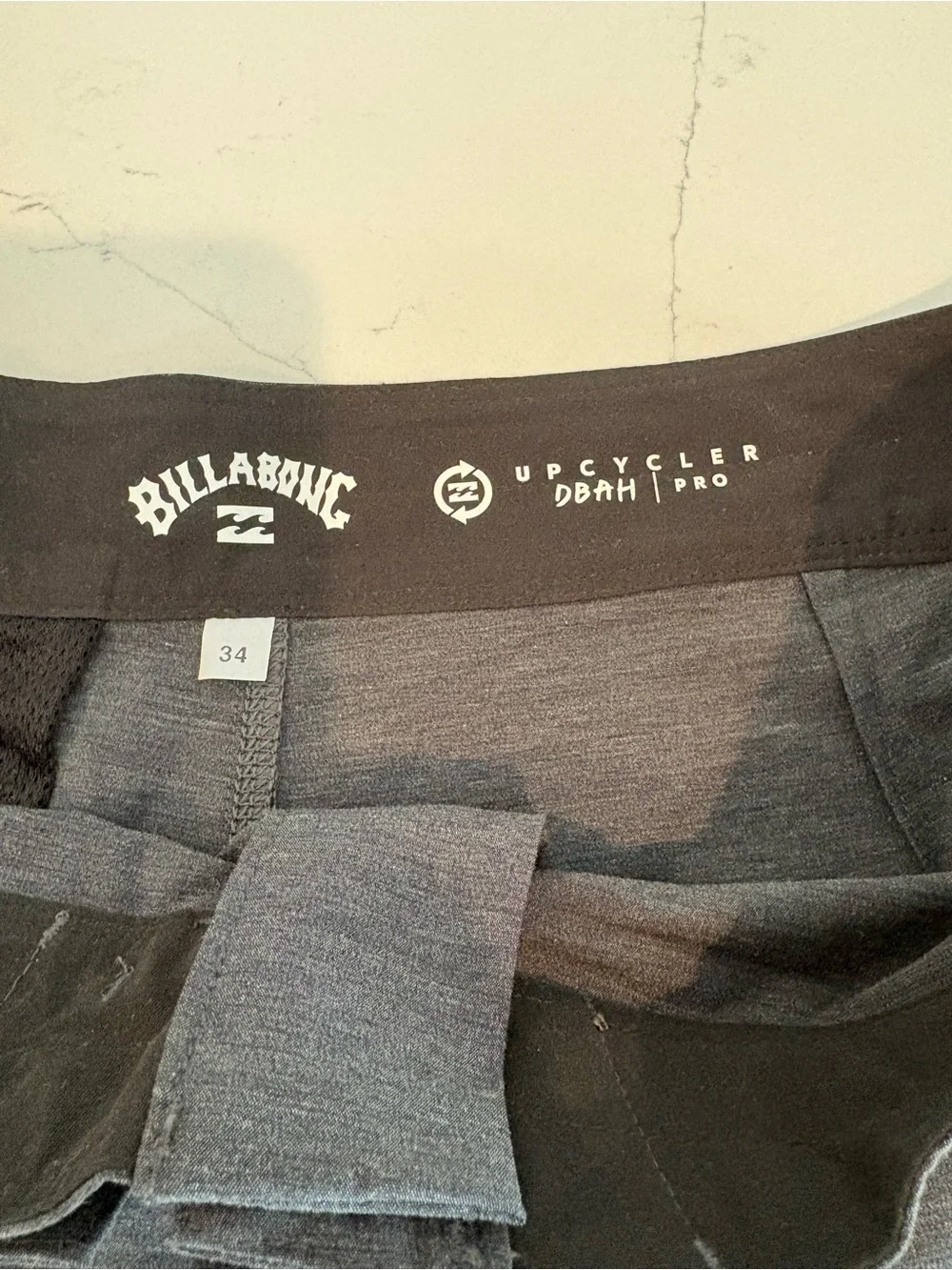 Billabong Charcoal Boardshorts with Coral Trim and Black Drawstring